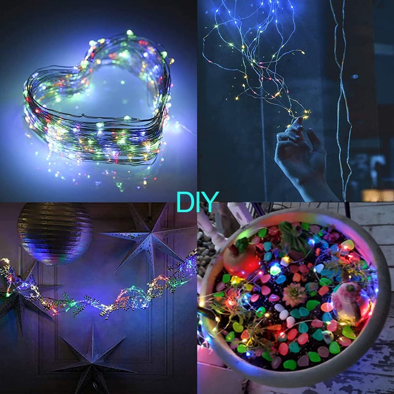 BEEWIN 2 Pack Solar Fairy Lights - 33ft 100L Multicolor Twinkle Lights with 8 Modes, Firefly String Copper Wire, for Christmas, Bedroom, Patio, Wedding, Party - Image 5